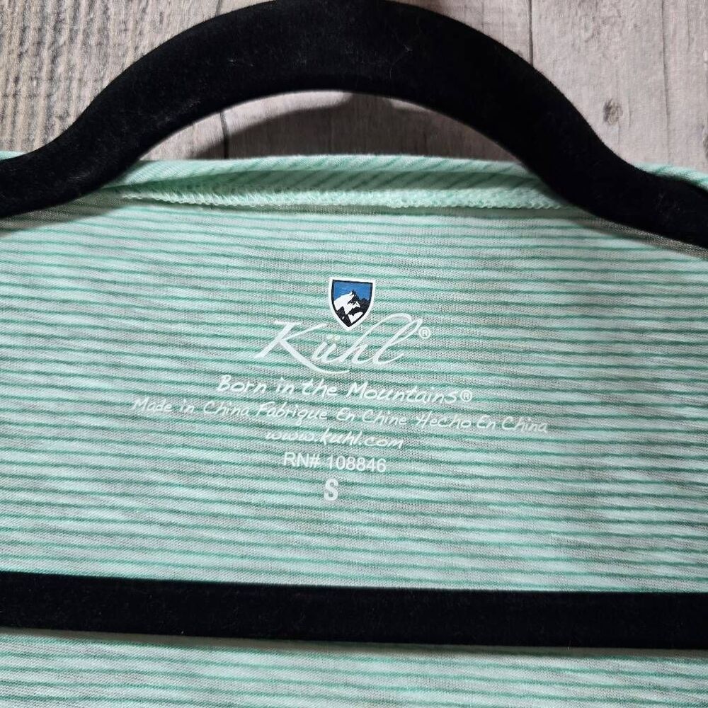 Kuhl Green Stripe Basic Tee Small Outdoor Hiking Everyday Casual Gorpcore - Picture 4 of 6